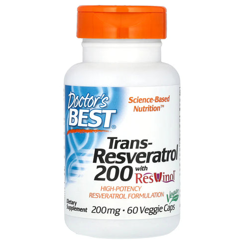 Image of Trans-Resveratrol 200 with ResVinol-25 60caps